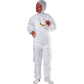 Tuta da lavoro Delta Plus con cappuccio elasticizz. monouso-compatib. alimentare chiusura c/zip -PPL bianco-XL- PO106BCXG
