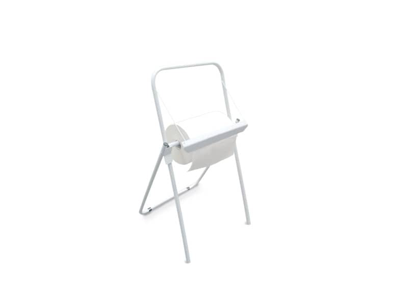 Carrello portarotolo industriale da terra QTS in metallo Ø 60 cm bianco 4097/TSV