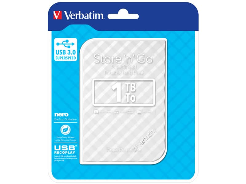Hard Disk Esterno Verbatim Store 'n' Go USB 3.0 1 TB bianco - 53206