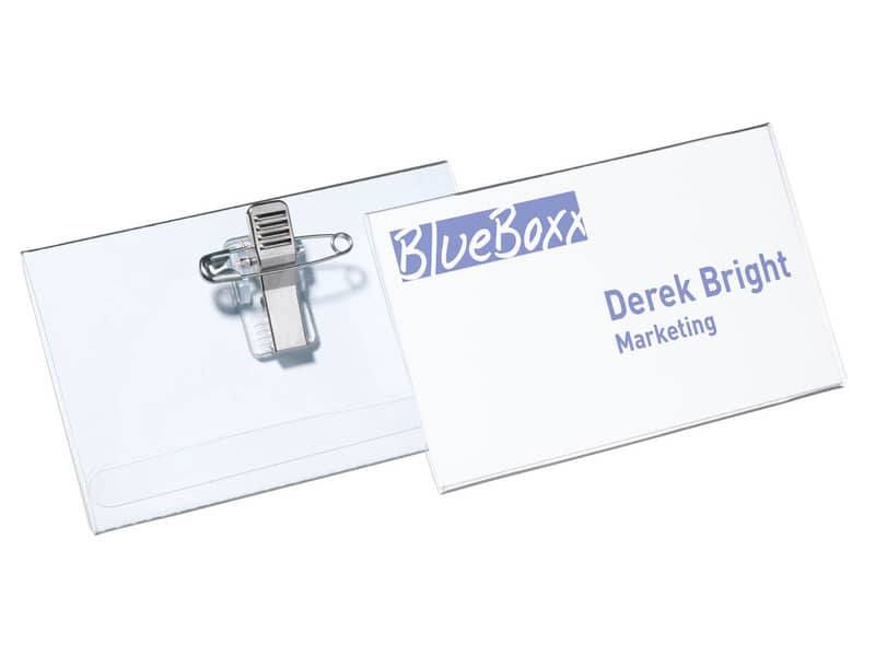 Portanomi DURABLE EUROBADGE con combi clip pvc trasparente inserto 54x90mm conf. 50 - 814519