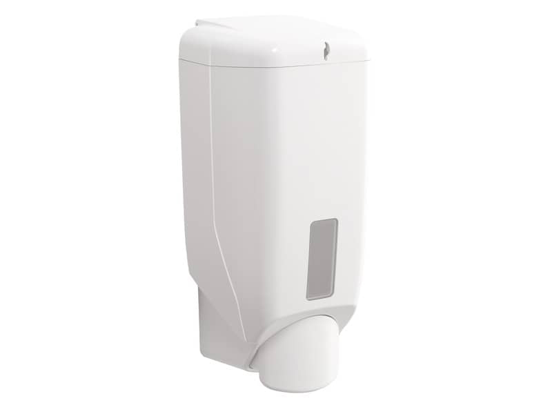 Distributore di sapone liquido a rabbocco diretto in ABS 11,4x10,2x25 cm QTS capacità 1200 ml bianco - 3196/ELB