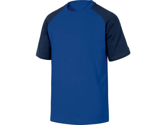 T-Shirt Mach Delta Plus bicolore girocollo manica corta cotone azzurro-blu - M - GENOABMTM