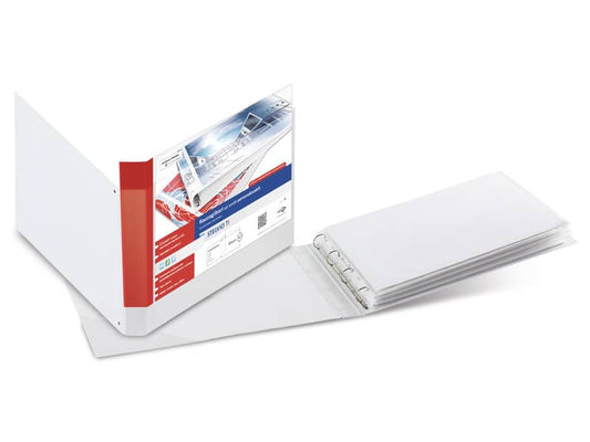 Raccoglitore personalizzabile Sei Rota Stelvio TI A3 orizzontale - 4 anelli D 40 mm bianco - dorso 5,5 cm - 36405001