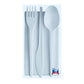 Tris posate con tovagliolo monouso Dopla Professional polistirolo bianco  conf.100 - 03385