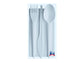 Tris posate con tovagliolo monouso Dopla Professional polistirolo bianco  conf.100 - 03385
