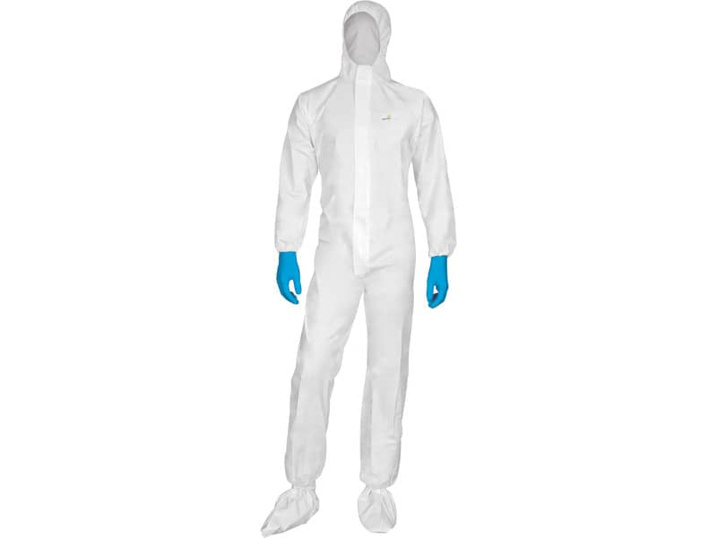Tute da lavoro DELTA PLUS con cappuccio elasticizzata monouso - chiusura con zip PPL bianco - M - DT115TM