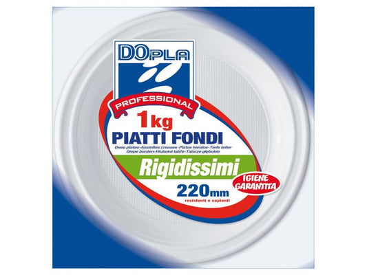 Stoviglie monouso Dopla Professional piatti fondi RGM Ø 220 polistirene bianco  conf.65 - 1002