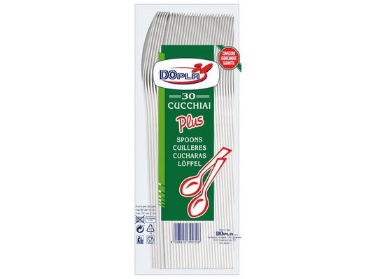 Stoviglie monouso Dopla cucchiai Compact Plus polistirolo bianco conf.30 - 03036