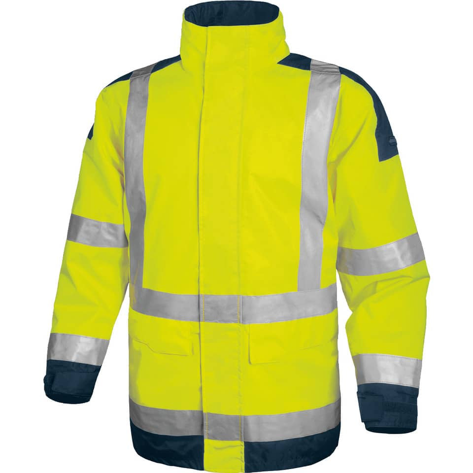 Giacca da lavoro Delta Plus Parka Easy View c/zip imperm. - Cl.3 - 4 tasche - argento giallo fluo-blu XXL - EASYVJMXX