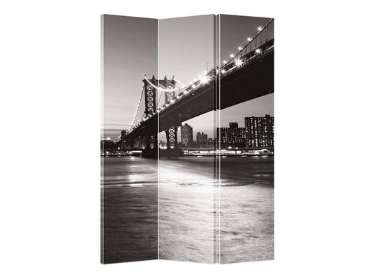 Paravento a 3 ante Serena Group in legno e carta di riso fantasia Brooklyn 120x180 cm - NY-1068-3