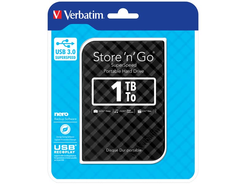 Hard Disk Esterno Verbatim Store 'n' Go USB 3.0 1 TB nero - 53194