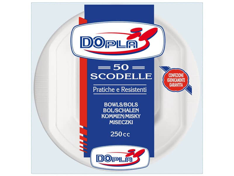 Scodelle monouso Dopla 300 ml polistirene bianco conf.50 - 08005