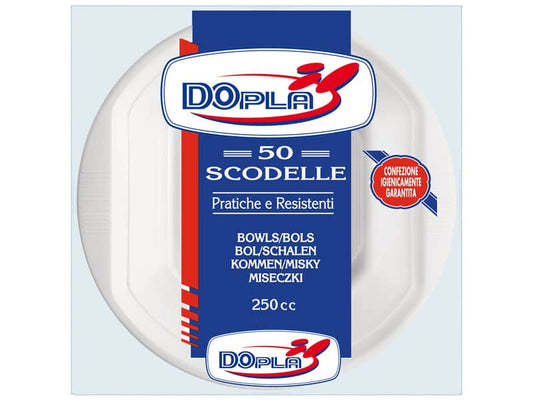 Scodelle monouso Dopla 300 ml polistirene bianco conf.50 - 08005