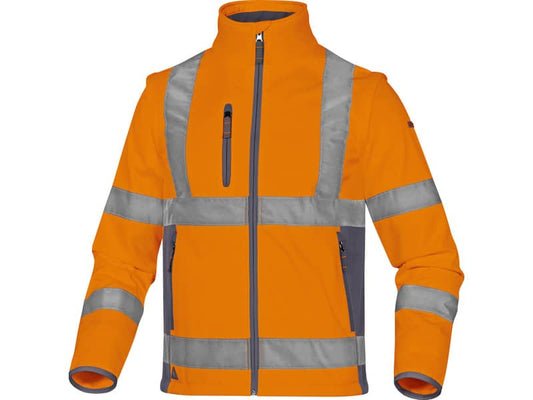 Giacca Delta Plus Moonlight2 -classe 3- 5 tasche - tessuto softshell - argento arancio fluo-grigio - M - MOON2OGTM