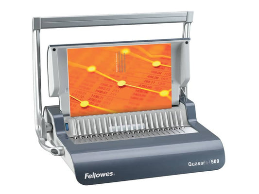 Rilegatrice a dorsi plastici FELLOWES Quasar+ 500 capacità di perforazione 25 fogli - 5627701