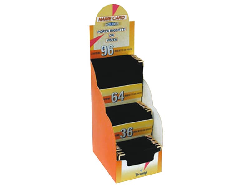Espositore portabiglietti da visita TECNOSTYL in vinilico versione da 36, 64 e 96 posti 12x17x38 cm nero - NC001