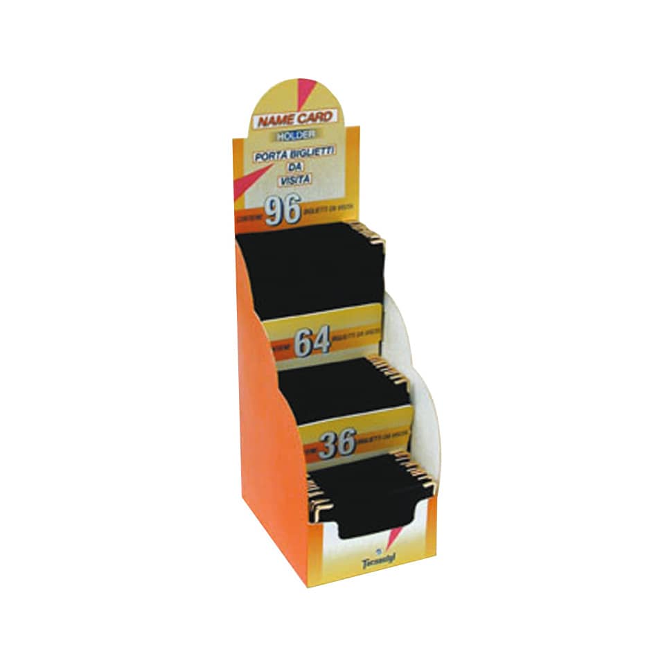 Espositore portabiglietti da visita TECNOSTYL in vinilico versione da 36, 64 e 96 posti 12x17x38 cm nero - NC001