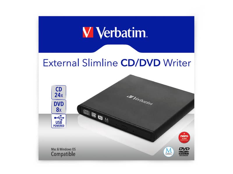 Masterizzatore CD/DVD Esterno 2.0 Slimline Verbatim nero 98938