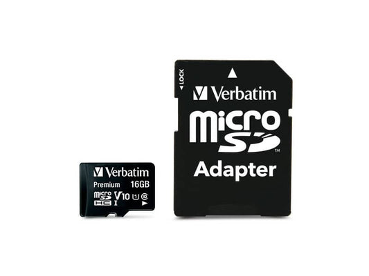 Flash memory card Verbatim micro sdhc - classe 10 con adattatore 16 GB 44082