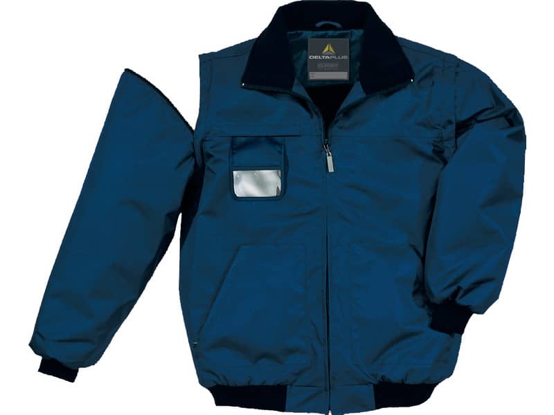 Giubotto da lavoro DELTA PLUS Reno in pile - maniche staccabili - collo foderato - 5 tasche blu - M - RENOBMTM