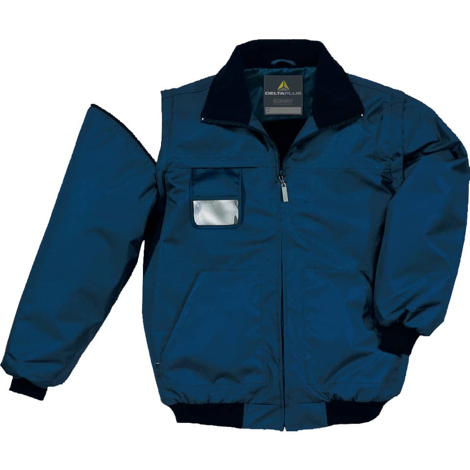 Giubotto da lavoro DELTA PLUS Reno in pile - maniche staccabili - collo foderato - 5 tasche blu - XL - RENOBMXG