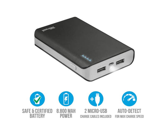 Caricatore portatile Powerbank 8800 Trust Primo nero 21227