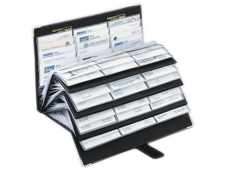 Portabiglietti da visita TECNOSTYL in vinilico da 420 scomparti in 70 pagine 19x30x2 cm nero - NC420