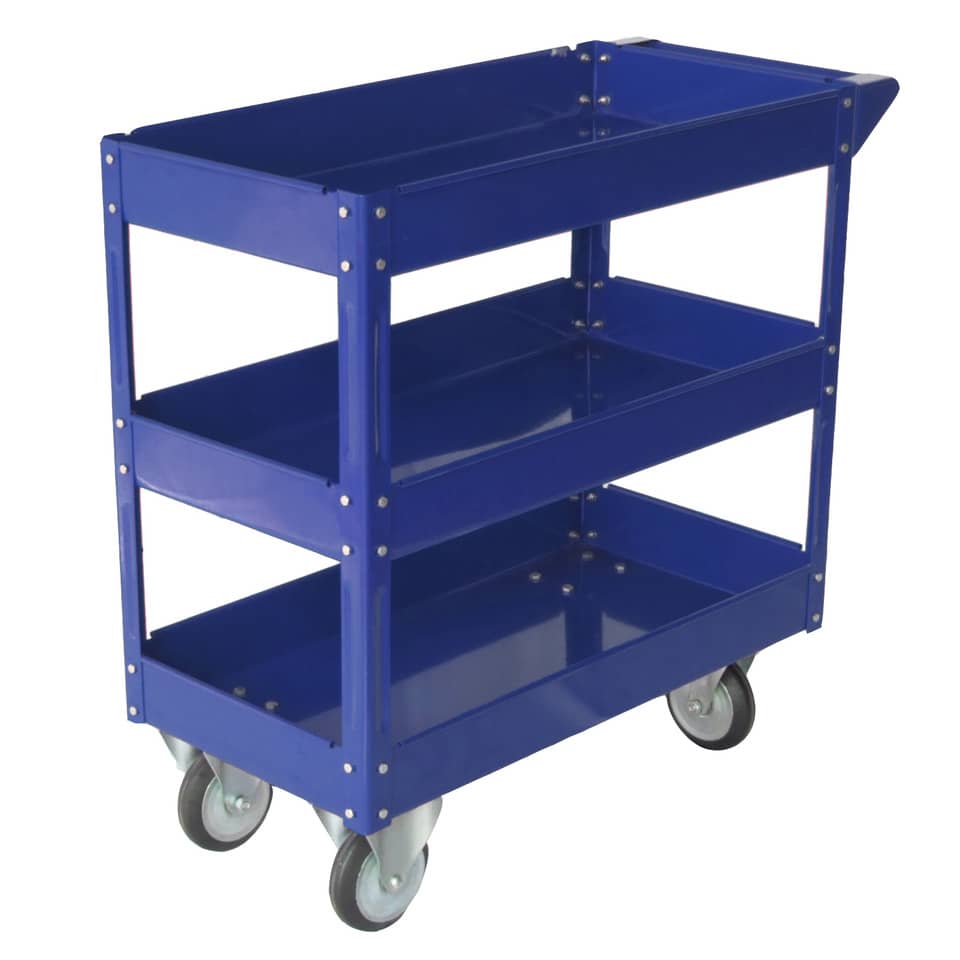 Carrello in acciaio Serena Group a 3 ripiani blu 84x41x82 cm - portata 100 kg TC4103