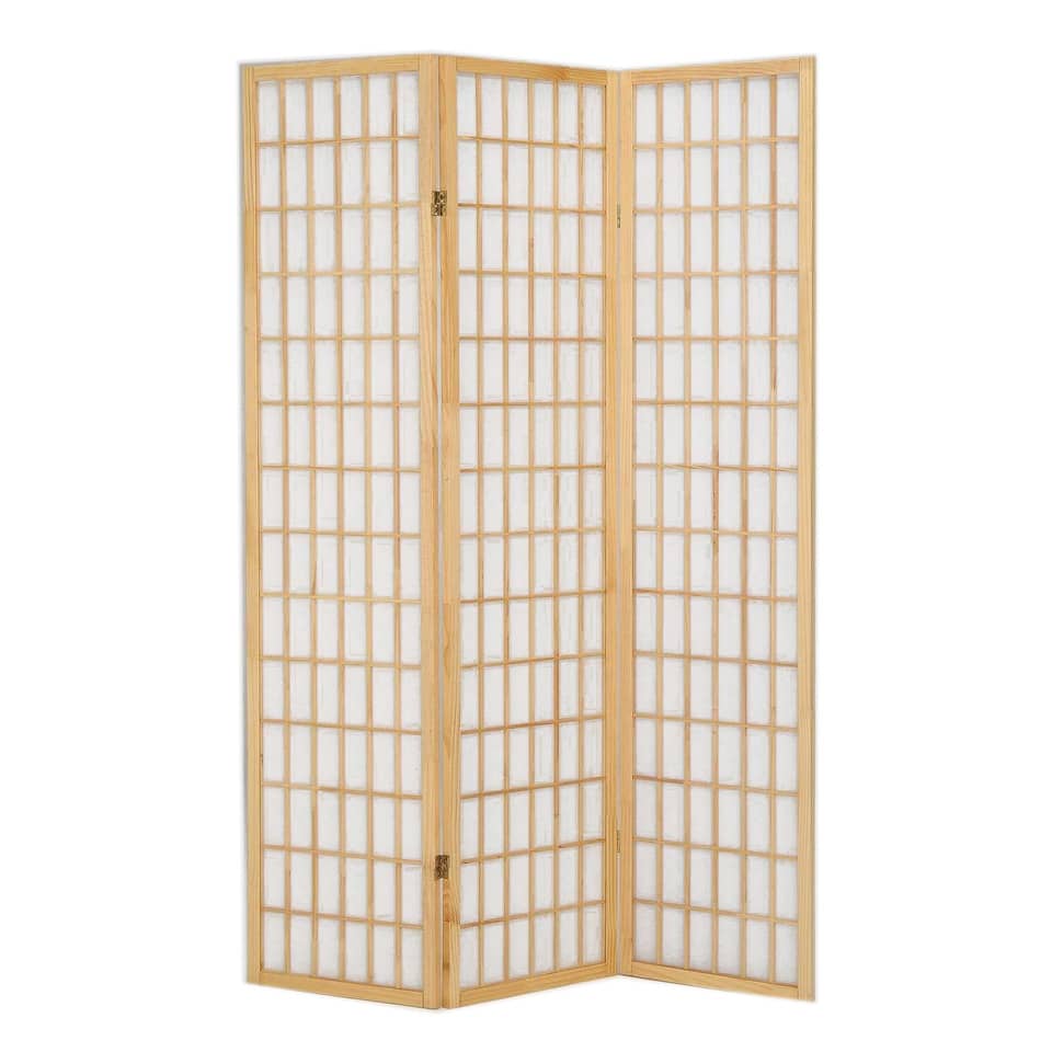 Paravento a 3 ante Serena Group in legno e carta di riso faggio 130,5x178 cm NY1002-3