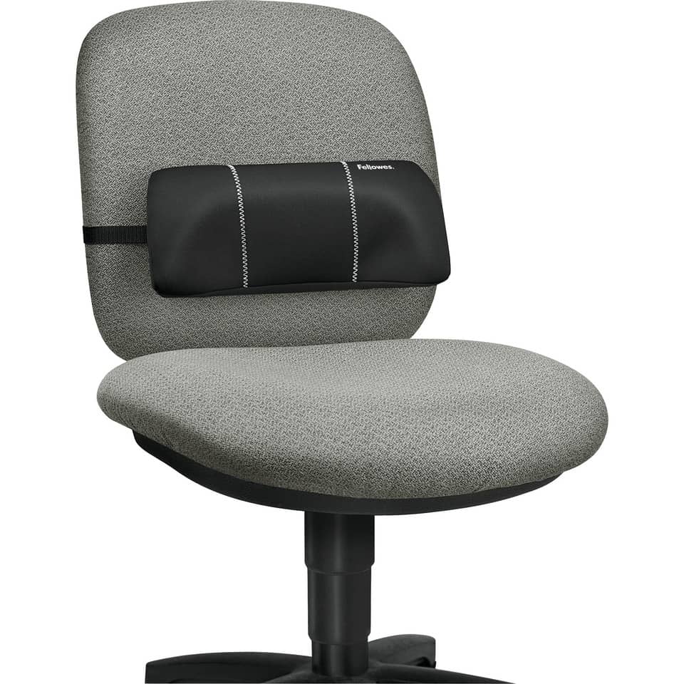 Supporto FELLOWES lombare portatile Smart Suites™ schiuma alta densità e tessuto nero 5,4x30,4x12,6 cm - 8042101
