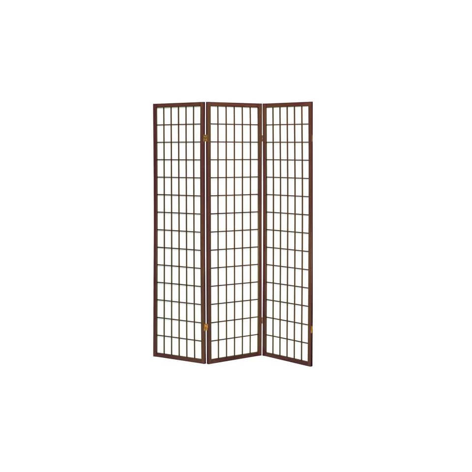 Paravento a 3 ante Serena Group in legno e carta di riso noce 130,5x178 cm NY1003-3