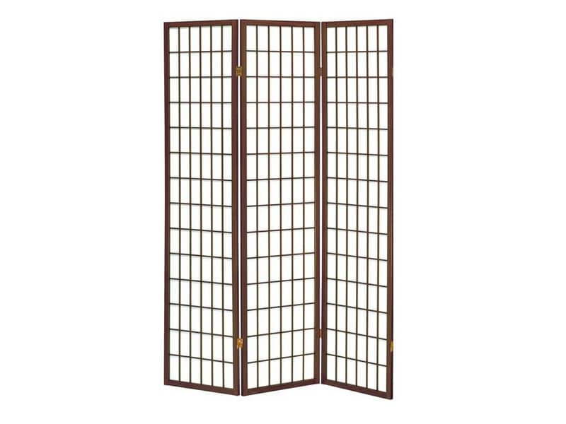Paravento a 3 ante Serena Group in legno e carta di riso noce 130,5x178 cm NY1003-3
