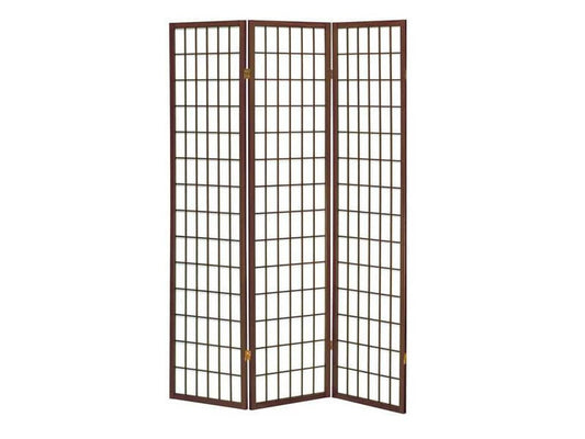 Paravento a 3 ante Serena Group in legno e carta di riso noce 130,5x178 cm NY1003-3