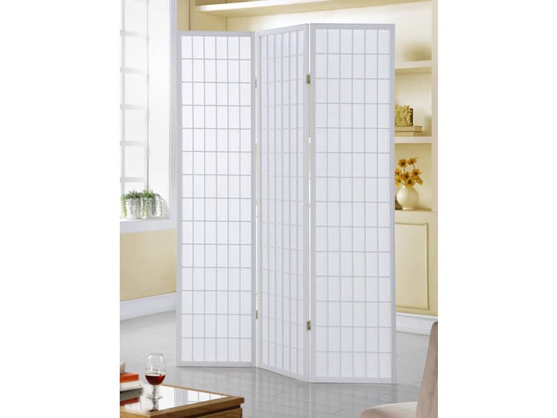 Paravento a 3 ante Serena Group in legno e carta di riso bianco 130,5x178 cm NY1004-3