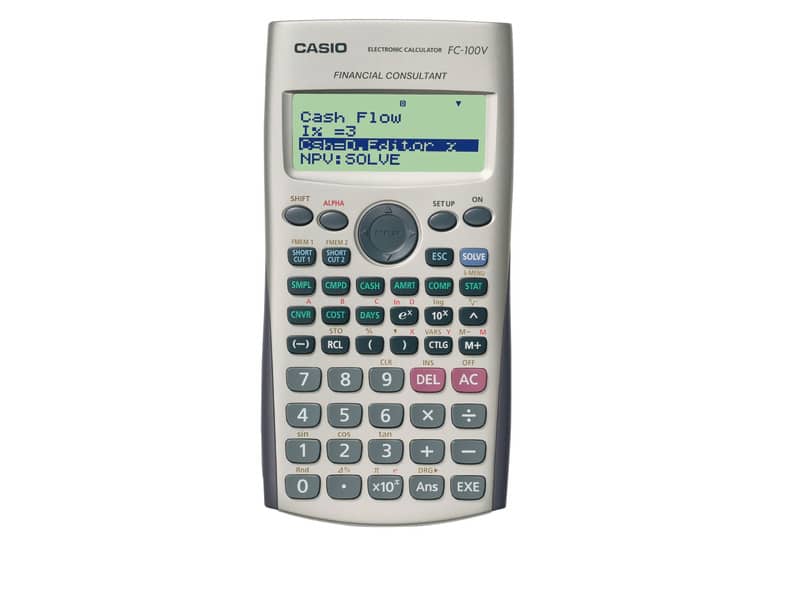 Calcolatrici finanziarie CASIO FC-100V con display a 4 righe - argento FC-100V