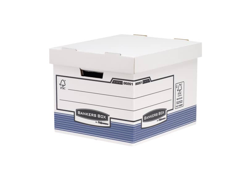 Scatola archivio BANKERS BOX Box System standard 28,5x33,3x38 cm blu/bianco 0026101