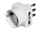 Adattatore Tris bticino con 1 spina 16A, 1 presa tedesca 2 prese bipasso 10/16A bianco - S3611DBOX