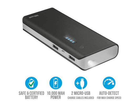 Caricabatterie portatile Powerbank 10000 Trust Primo nero 21149