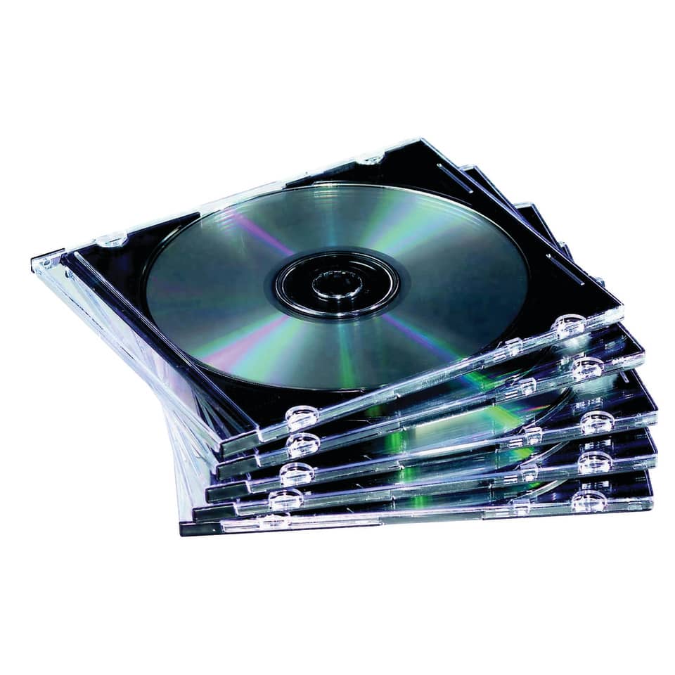 Porta CD e DVD FELLOWES base trasparente jewel case slim conf. 10 pezzi - 9833801