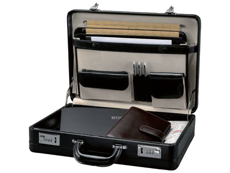 Valigetta ventiquattrore con fondo espandibile Alassio TAORMINA in pelle 45x11x32,5 cm nero - 41033