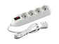 Multipresa Poker appendibile Bticino con spina 16A, cavo 1,5 m,4 prese 2P+T 16A spine ted. e Ita. 10A/16A bianco- 3680DB