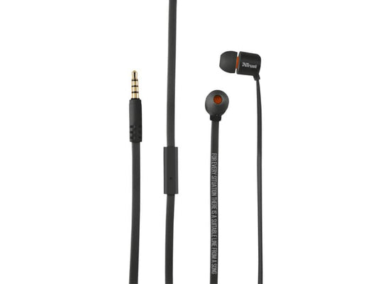 Cuffie auricolari in gomma Trust Duga in 3 misure nero 19878