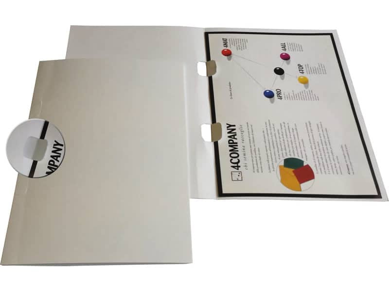 Cartelline con naselli 4Mat A4 in bindakote 250 g/m² bianco conf. da 10 pezzi - 3640