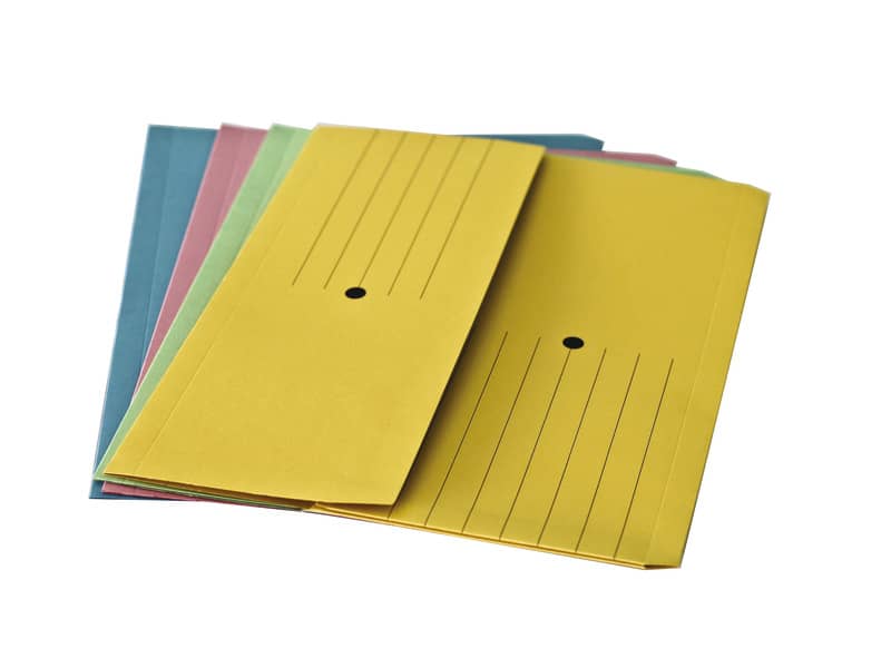 Cartelline con tasca 4Mat A4 in carta woodstock 225 g/m² dorso 3 cm blu conf. da 10 pezzi - 3240 01