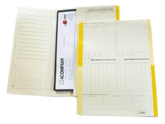 Cartelline matricolari 4Pro A4 in carta di cellulosa 225 g/m² dorso 2 cm giallo conf. da 50 pezzi - 4075