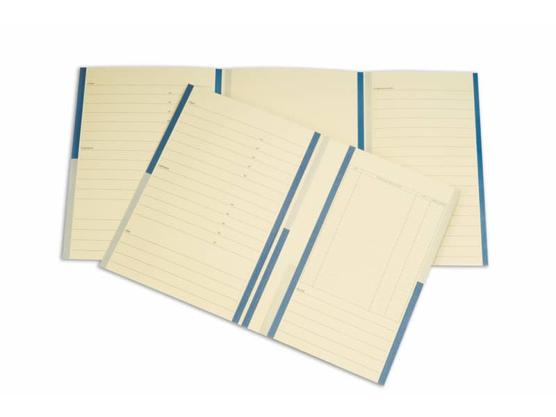 Cartelline a 2 lembi 4Pro A4 in carta schedografica 270 g/m² dorso 3 cm blu conf. da 20 pezzi - 7015 01