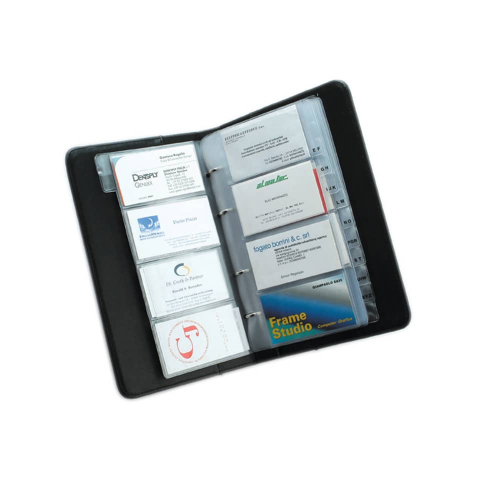 Ricambi per portabiglietti da visita ad anelli TECNOSTYL da 76 tasche in 19 pagine 24x12 cm trasparente - NCB01