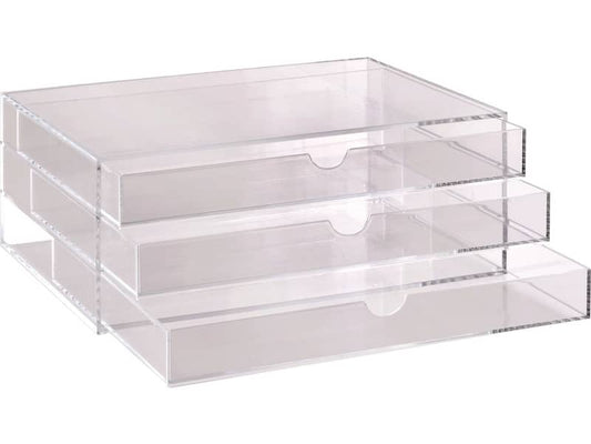 Cassettiera da banco TECNOSTYL in acrilico con divisori 32,5x23,5x13 cm trasparente - ACRD040