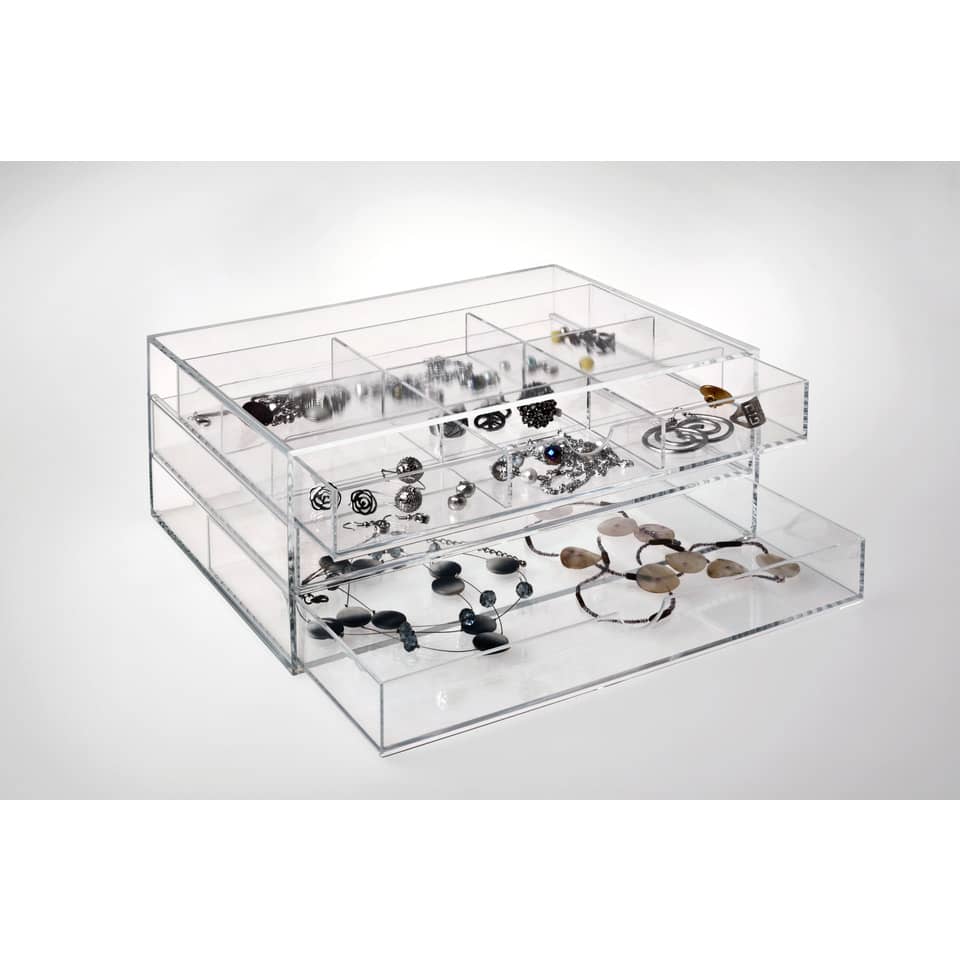 Cassettiera da banco TECNOSTYL in acrilico con divisori 32,5x23,5x13 cm trasparente - ACRD040