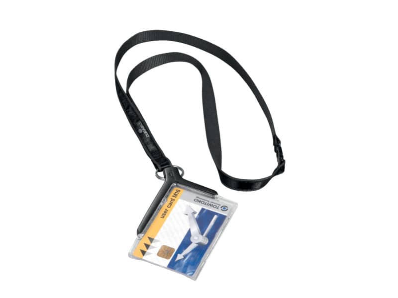Portabadge Durable DELUXE 54x85 mm con cordoncino trasparente Conf. 10 pezzi - 820758